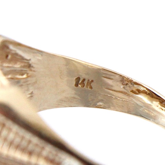 Vintage 14K Gold Black Onyx Men’s Signet Ring Large Size 12.5 - Picture 5 of 7